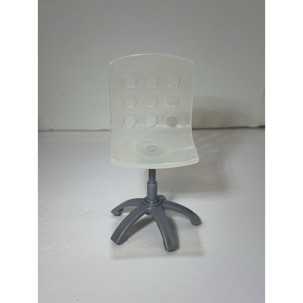 Barbie Doll Swivel Office Chair Clear /Grey Furniture Accessories